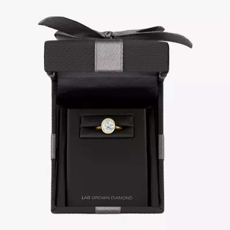 E-F / Vs1-Vs2 Womens 3 CT. T.W. Lab Grown White Diamond 14K Gold Oval Solitaire Engagement Ring