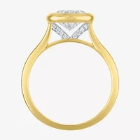 (E-F / Vs1-Vs2) Womens 3 CT. T.W. Lab Grown White Diamond 14K Gold Pear Solitaire Engagement Ring