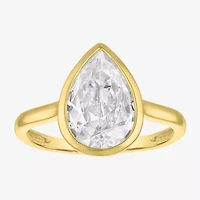 (E-F / Vs1-Vs2) Womens 3 CT. T.W. Lab Grown White Diamond 14K Gold Pear Solitaire Engagement Ring