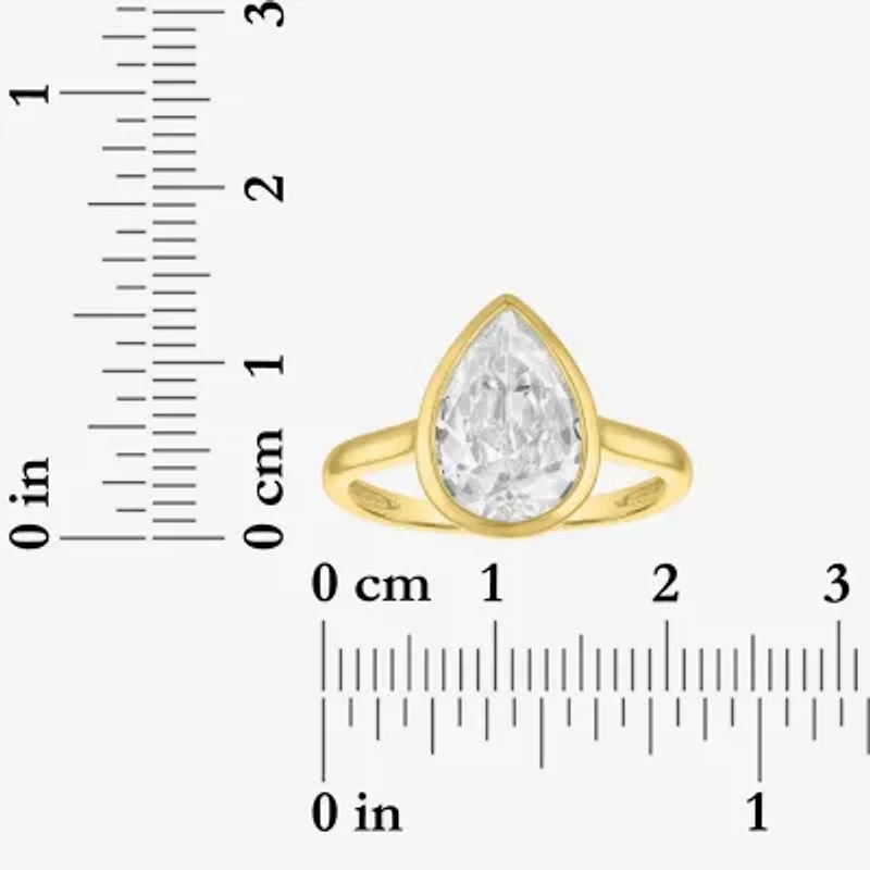 (E-F / Vs1-Vs2) Womens 3 CT. T.W. Lab Grown White Diamond 14K Gold Pear Solitaire Engagement Ring