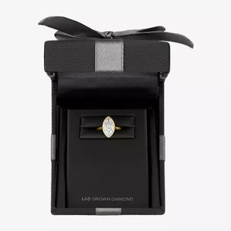 (E-F / Vs1-Vs2) Womens 3 CT. T.W. Lab Grown White Diamond 14K Gold Marquise Solitaire Engagement Ring