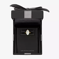 (E-F / Vs1-Vs2) Womens 3 CT. T.W. Lab Grown White Diamond 14K Gold Marquise Solitaire Engagement Ring