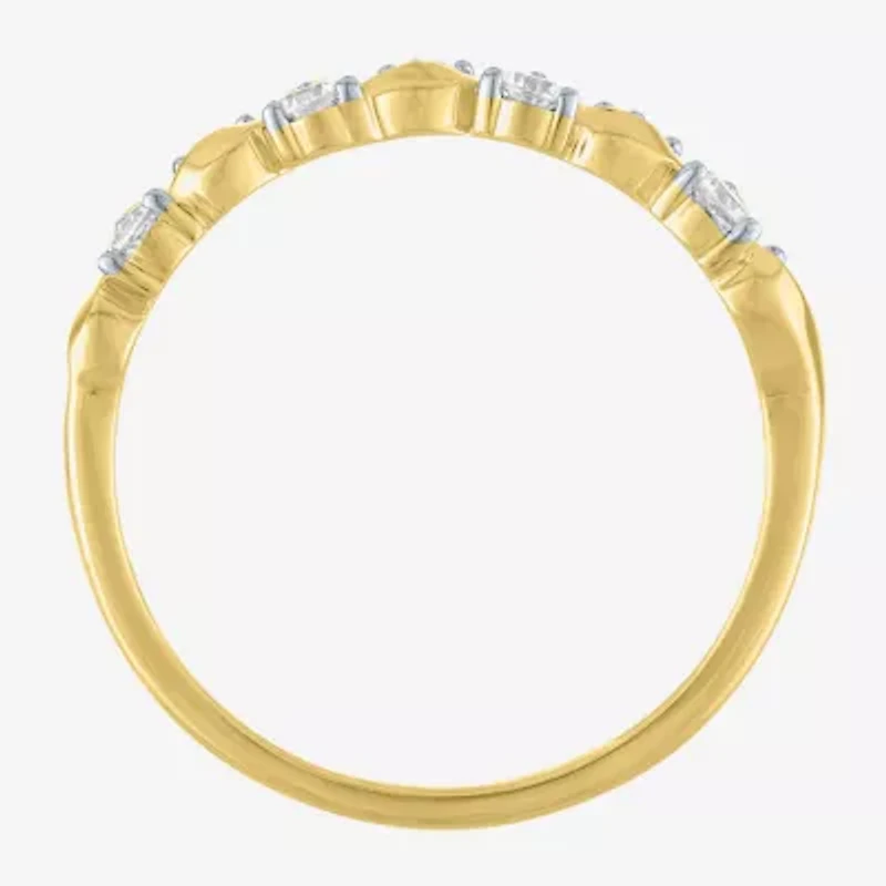 G-H / Si2-I1 Womens 3.5MM 1/4 CT. T.W. Lab Grown White Diamond 10K Gold Wedding Band