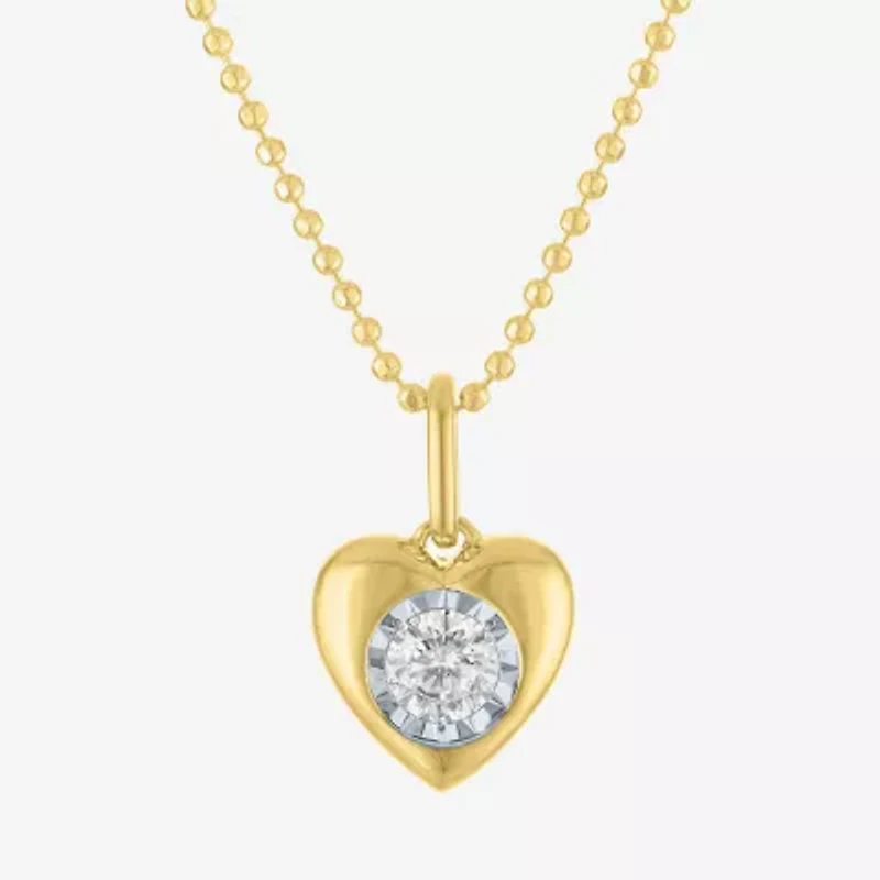 Yes, Please! (G-H / Si2-I1) Womens 1/5 CT. Lab Grown White Diamond Sterling Silver Heart Pendant