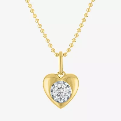 Yes, Please! (G-H / Si2-I1) Womens 1/5 CT. Lab Grown White Diamond Sterling Silver Heart Pendant