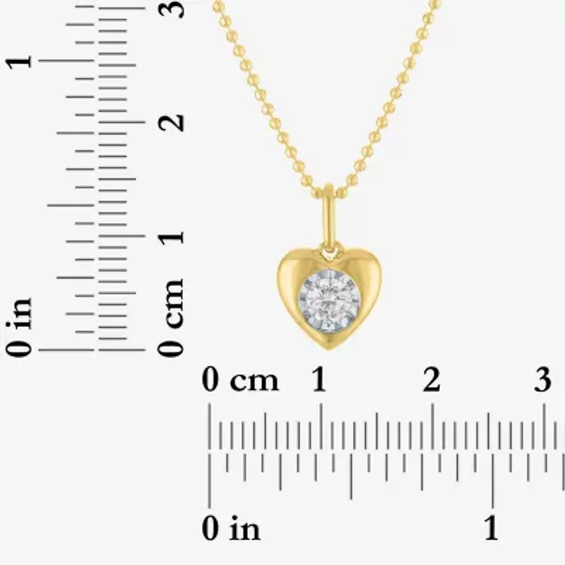 Yes, Please! (G-H / Si2-I1) Womens 1/5 CT. Lab Grown White Diamond Sterling Silver Heart Pendant