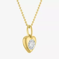 Yes, Please! (G-H / Si2-I1) Womens 1/5 CT. Lab Grown White Diamond Sterling Silver Heart Pendant