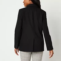 Worthington Womens Relaxed Single Button Blazer