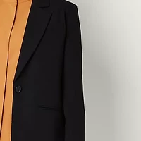 Worthington Womens Relaxed Single Button Blazer