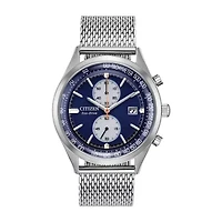 Citizen Chandler Mens Silver Tone Stainless Steel Bracelet Watch Ca7020-58l