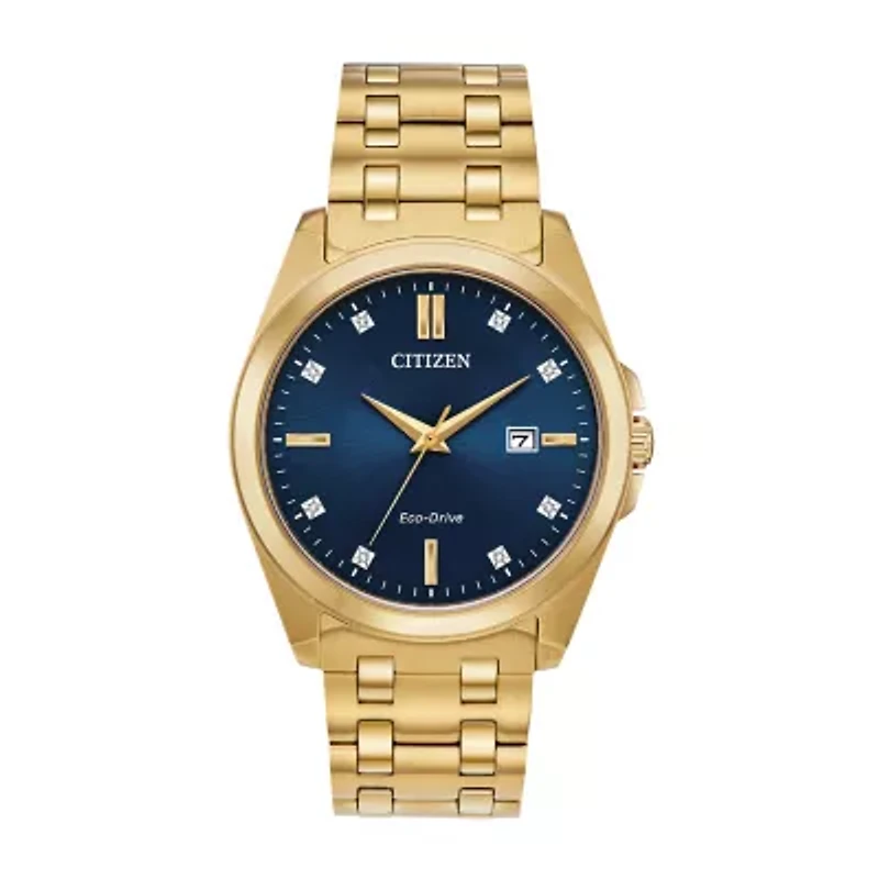 Citizen Peyten Mens Diamond Accent Gold Tone Stainless Steel Bracelet Watch Bm7103-51l