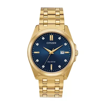 Citizen Peyten Mens Diamond Accent Gold Tone Stainless Steel Bracelet Watch Bm7103-51l