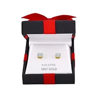 1/10 CT. T.W. Natural White Diamond 10K Gold 5.5mm Stud Earrings