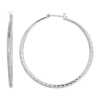 1928 Silver Tone Womens 2 1/4 Inch Hoop Earrings