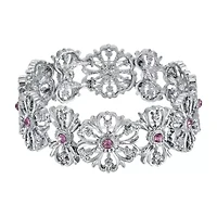 1928 Silver Tone Womens Stretch Bracelet