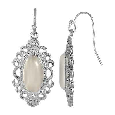 1928 Silver Tone Womens Drop Earrings
