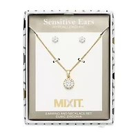 Mixit Womens Cubic Zirconia Round Hypoallergenic 2-pc. Jewelry Set