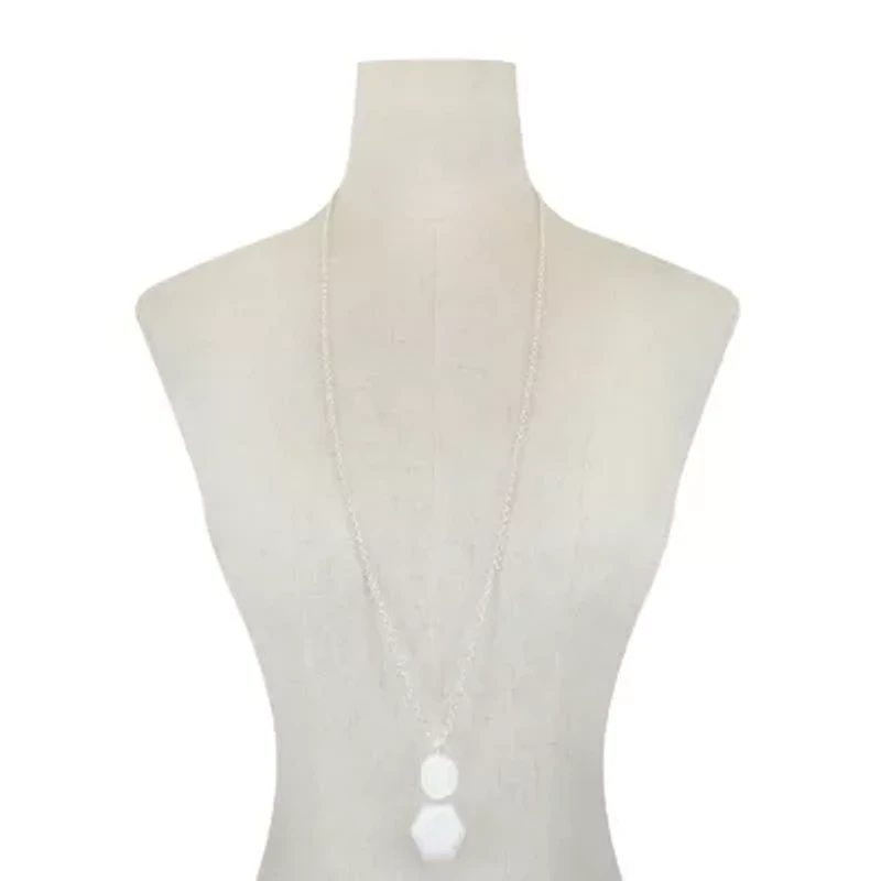 Liz Claiborne 34 Inch Cable Flower Pendant Necklace
