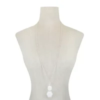 Liz Claiborne 34 Inch Cable Flower Pendant Necklace