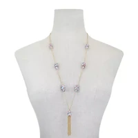 Monet Jewelry Womens Pink 32 Inch Strand Necklace