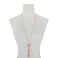 Monet Jewelry Womens Pink 32 Inch Pendant Necklace