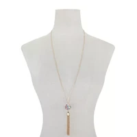 Monet Jewelry Womens Pink 32 Inch Pendant Necklace