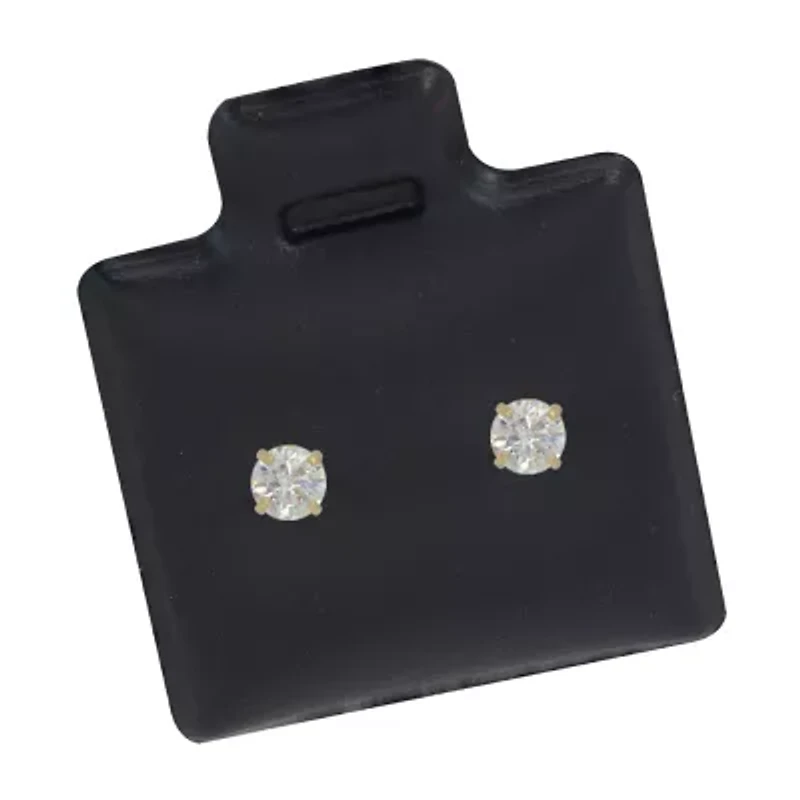 Cubic Zirconia 14K Gold 9mm Stud Earrings