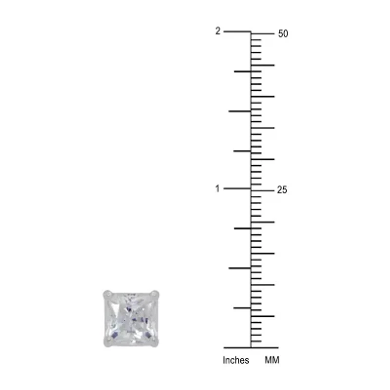 Cubic Zirconia 14K White Gold 8mm Stud Earrings