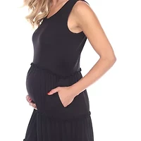 White Mark Womens Sleeveless Midi Maternity Maxi Dress