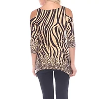 White Mark Plus Maternity Womens Scoop Neck 3/4 Sleeve Tunic Top