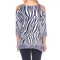 White Mark Plus Maternity Womens Scoop Neck 3/4 Sleeve Tunic Top
