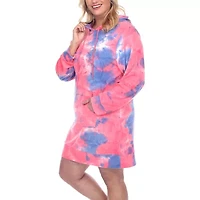 White Mark Long Sleeve Plus Sweatshirt Dress