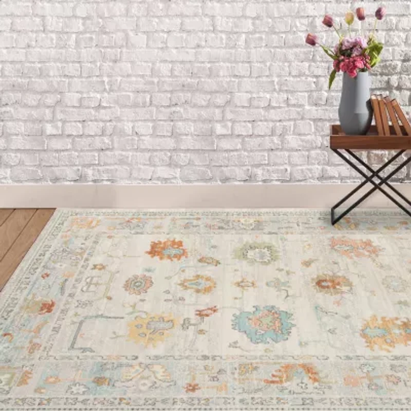 Amer Rugs Bethleham Ara Neutral Bordered Indoor Outdoor Rectangular Accent Rug