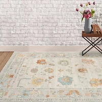 Amer Rugs Bethleham Ara Neutral Bordered Indoor Outdoor Rectangular Accent Rug