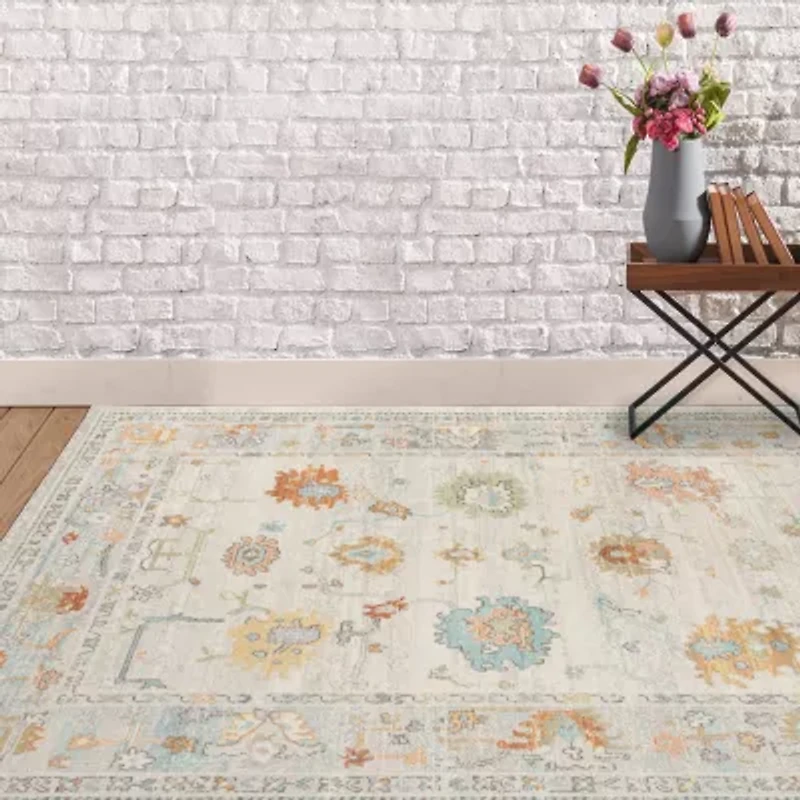 Amer Rugs Bethleham Ara Neutral Bordered Indoor Outdoor Rectangular Accent Rug