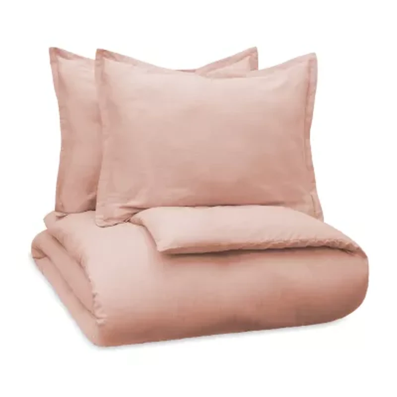 Vue Lark Solid 3pc Cotton Duvet Set