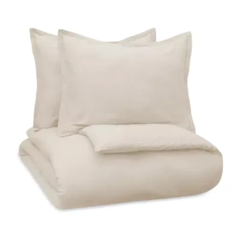 Vue Lark Solid 3pc Cotton Duvet Set