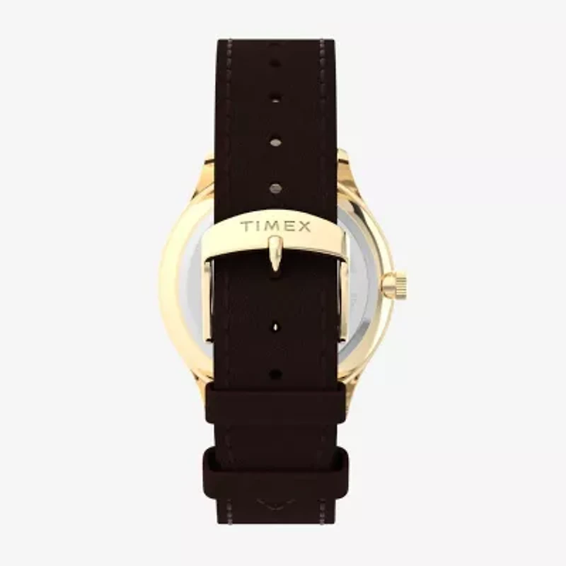 Timex Easy Reader Mens Brown Leather Strap Watch Tw2w684009j