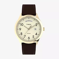 Timex Easy Reader Mens Brown Leather Strap Watch Tw2w684009j