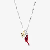 Sparkle Allure Womens Red Crystal 14K Gold Over Brass Pure Silver Over Brass Heart 16 Inch Pendant Necklace