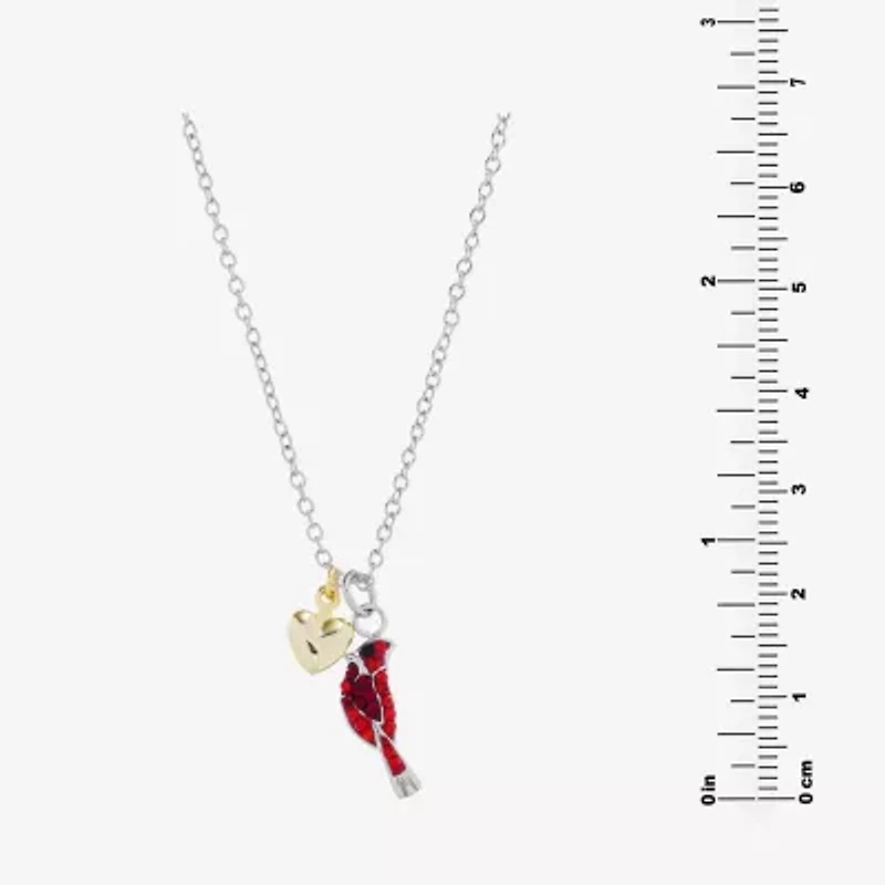 Sparkle Allure Womens Red Crystal 14K Gold Over Brass Pure Silver Over Brass Heart 16 Inch Pendant Necklace