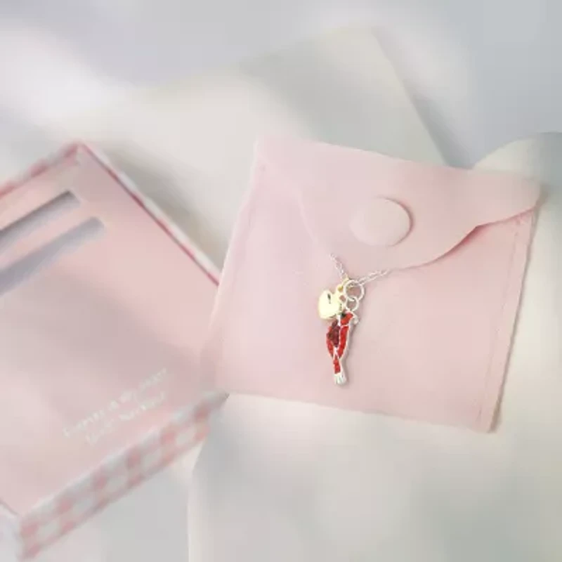 Sparkle Allure Womens Red Crystal 14K Gold Over Brass Pure Silver Over Brass Heart 16 Inch Pendant Necklace