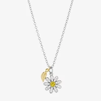Sparkle Allure Womens Multi Color Crystal 14K Gold Over Brass Pure Silver Over Brass Flower 16 Inch Pendant Necklace