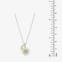Sparkle Allure Womens Multi Color Crystal 14K Gold Over Brass Pure Silver Over Brass Flower 16 Inch Pendant Necklace