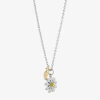 Sparkle Allure Womens Multi Color Crystal 14K Gold Over Brass Pure Silver Over Brass Flower 16 Inch Pendant Necklace