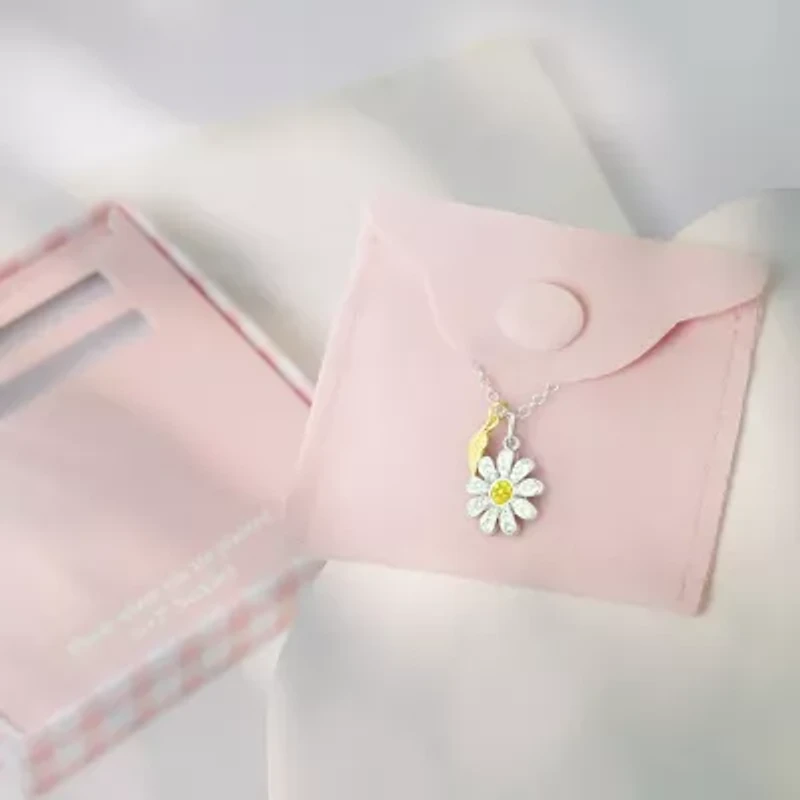 Sparkle Allure Womens Multi Color Crystal 14K Gold Over Brass Pure Silver Over Brass Flower 16 Inch Pendant Necklace