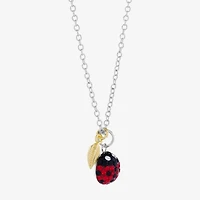 Sparkle Allure Ladybug Womens Multi Color Crystal 14K Gold Over Brass Pure Silver Over Brass 16 Inch Pendant Necklace