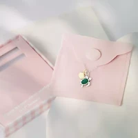 Sparkle Allure Turtle And Seashell Womens Green Crystal 14K Gold Over Brass Pure Silver Over Brass 16 Inch Pendant Necklace