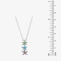 Sparkle Allure Starfish Womens Multi Color Crystal 14K Gold Over Brass Pure Silver Over Brass 16 Inch Pendant Necklace