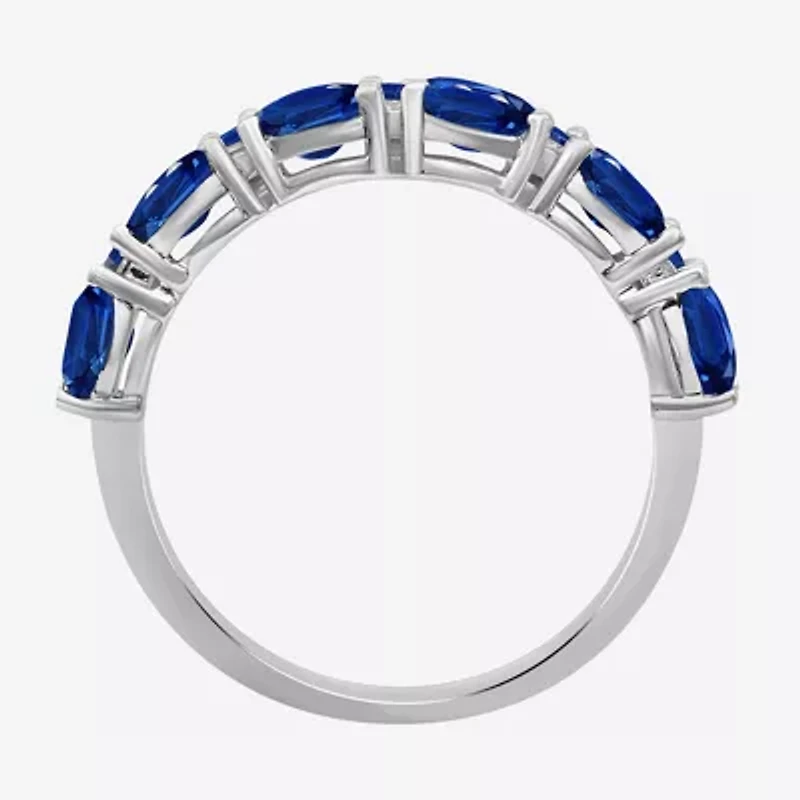 Womens 2MM  Gemstone & 1/8 CT. T.W. Natural Diamond 10K Gold Oval Band
